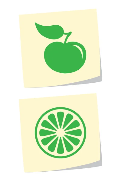 Apple en orange pictogrammen — Stockvector