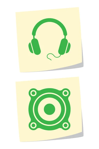 Kopfhörer und Lautsprechersymbole — Stockvektor