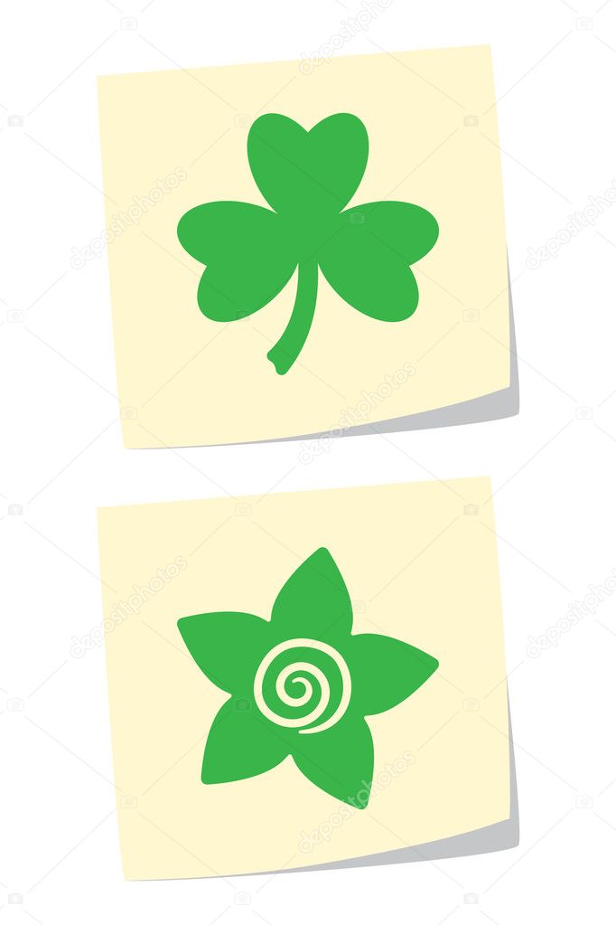 Iconos De Trebol Y Flor Vector Grafico Vectorial C Maxkrasnov Imagen 5468878