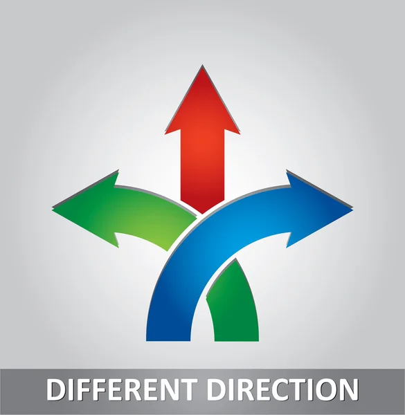 Different direction — Stock Vector