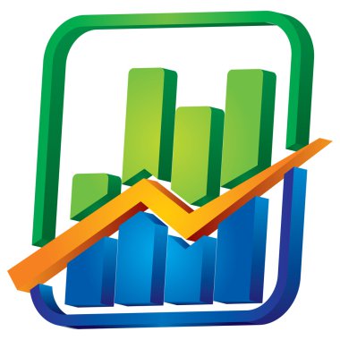 Graph with arrows clipart