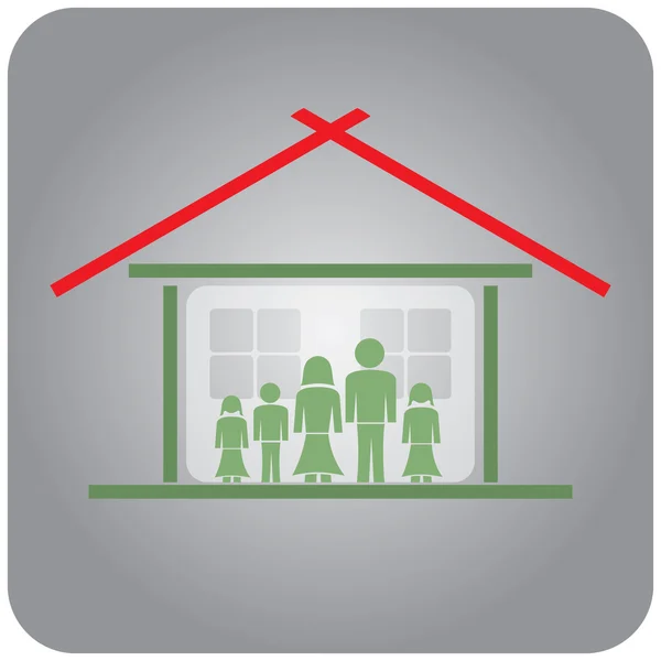 Rodina doma — Stockový vektor