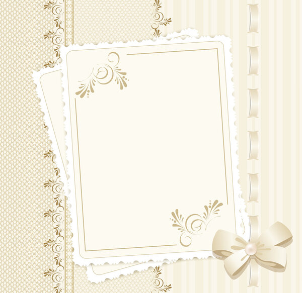 Congratulation vector background with lace, ribbons, bows