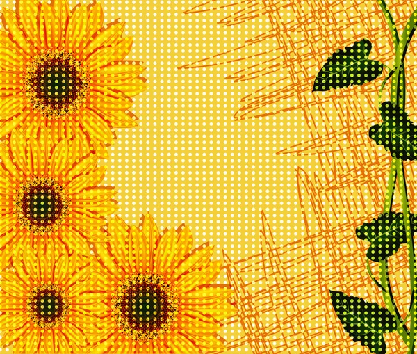 Vektor abstrakten Hintergrund mit Sonnenblumen — Stockvektor