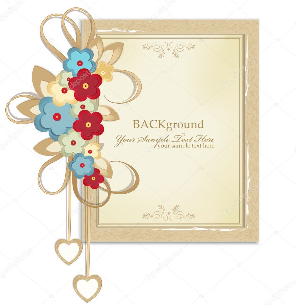 Vector festive frame of cardboard with the colors and patterns o