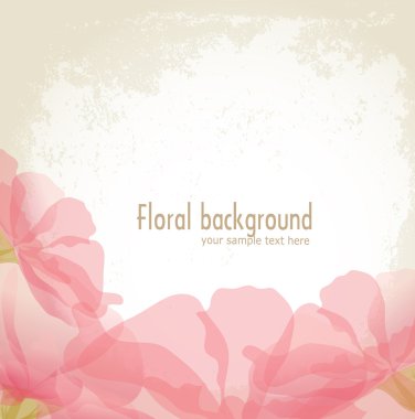 Vector pink petals of a flower on grunge background clipart