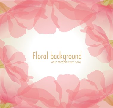 Vector gentle background of pink flower petals clipart