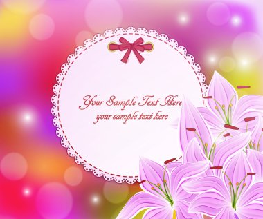 Congratulation vector abstract background with flowers and a rou clipart