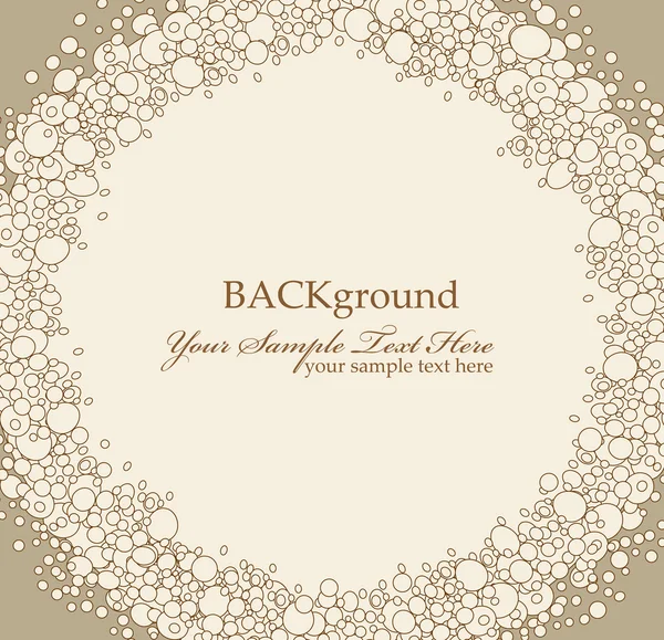 Vector abstract background with bubbles in a circle on beige bac — Stock Vector