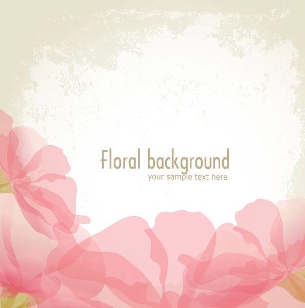 Vector roze bloemblaadjes van een bloem op grunge achtergrond — Stockvector