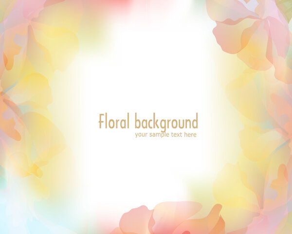 Vector background with a delicate flower petals