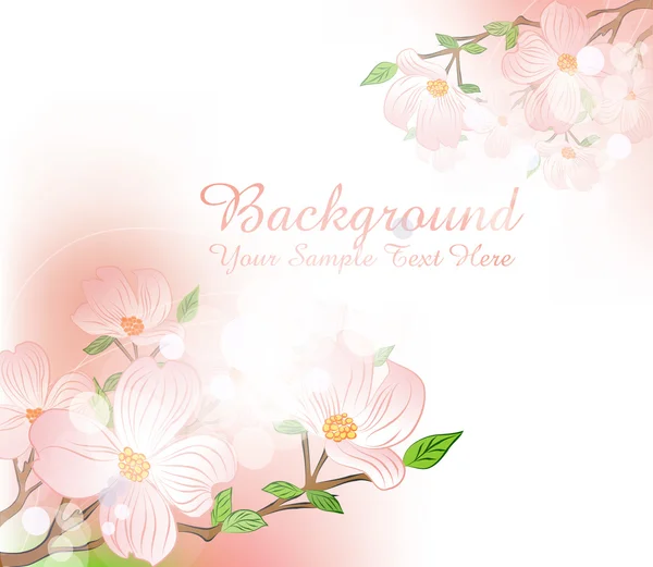 Vector background with spring flowers and blur — Stock Vector
