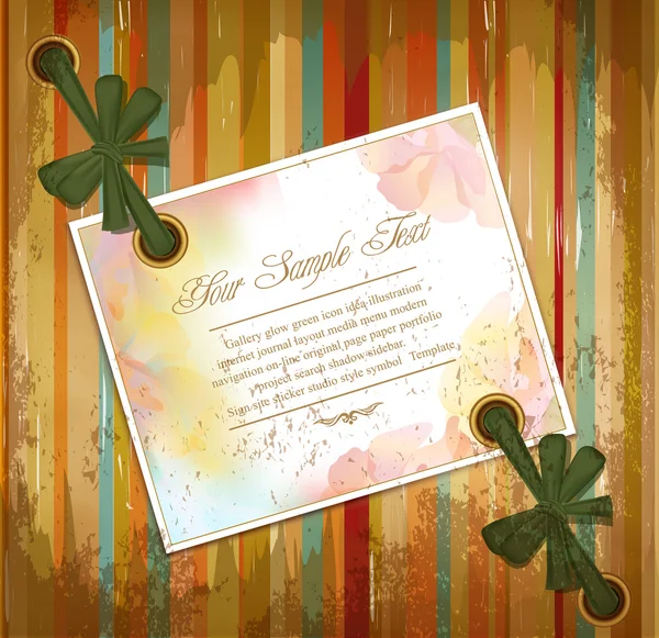 Διάνυσμα φόντο grunge με floral ευχετήριες κάρτες και κορδέλες — Διανυσματικό Αρχείο