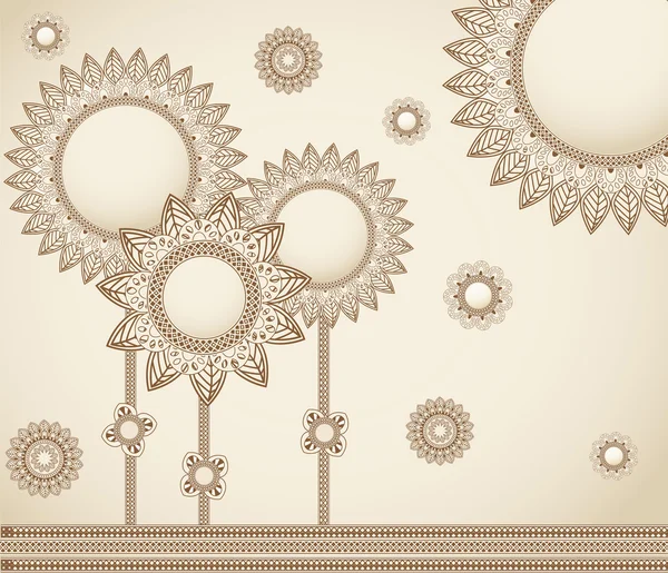 Modèle de fleurs abstraites dessinées à la main vectoriel — Image vectorielle