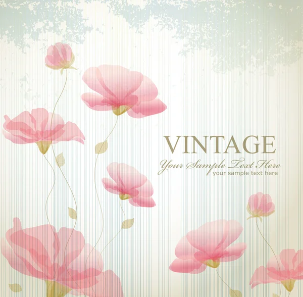 Vector vintage background with flowers — Stock Vector