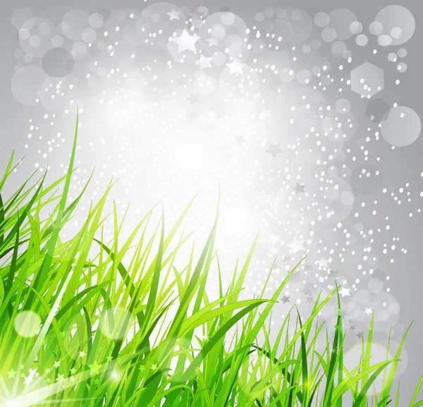 Sfondo astratto vettoriale luminoso: l'erba su un grigio — Vettoriale Stock