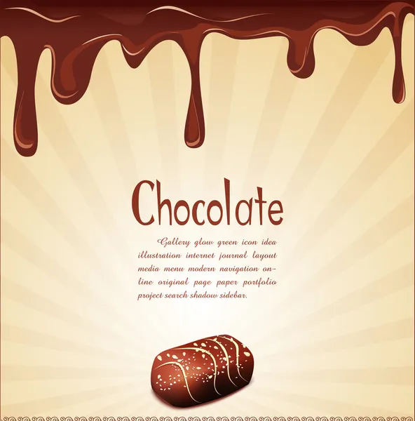チョコレートのお菓子とチョコレートの sta を持つベクトル休日の背景 — ストックベクタ