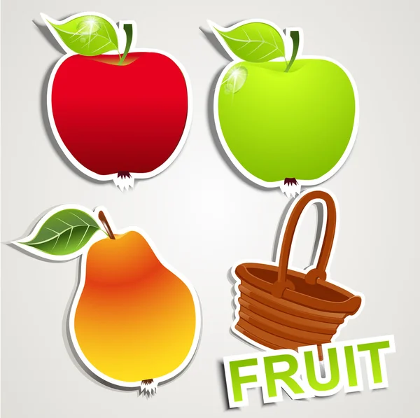 Vector set of icons: fruits — Stock Vector