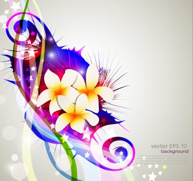 Vector abstract background celebration, with flowers clipart