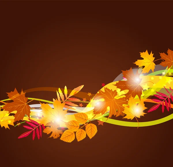 Fondo vectorial con hojas de otoño — Vector de stock