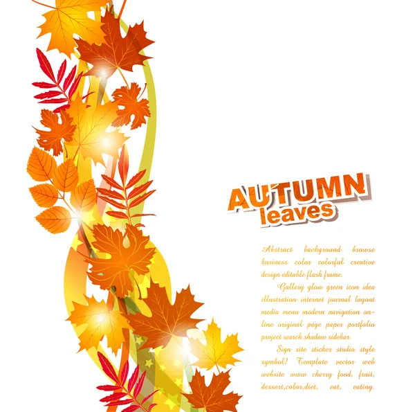 Fondo vectorial con hojas de otoño — Vector de stock