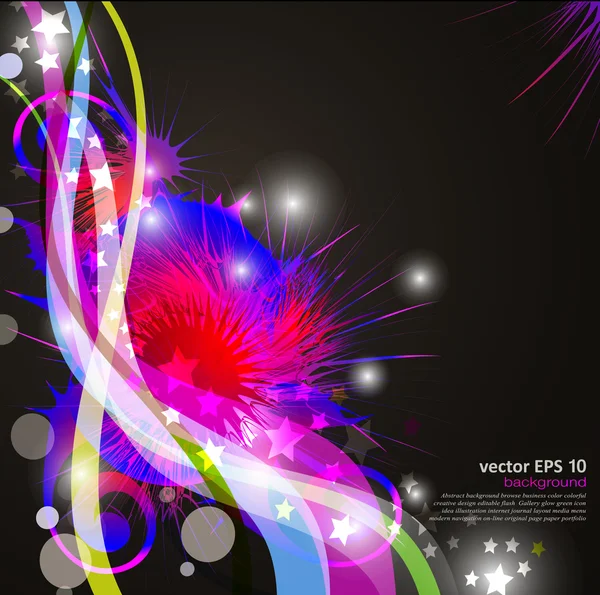 Fond vectoriel avec des fleurs abstraites lumineuses et colorées et sta — Image vectorielle