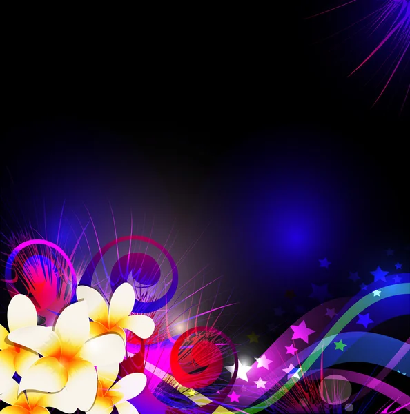 Fête de fond abstrait vectoriel, avec des fleurs — Image vectorielle