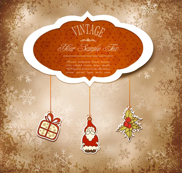 Винтаж, грациозный Новый год, рождественский фон — стоковый вектор