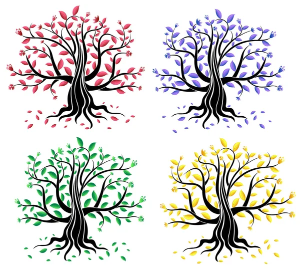 Abstracte kleurrijke boom — Stockvector