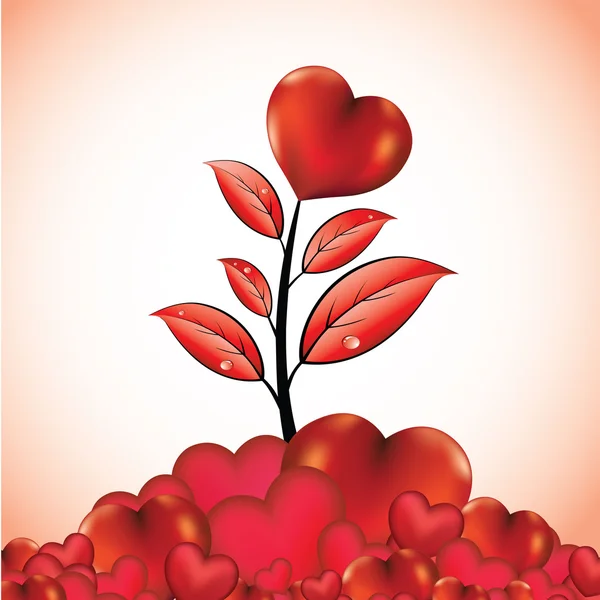 Λουλούδι με καρδιά — Διανυσματικό Αρχείο