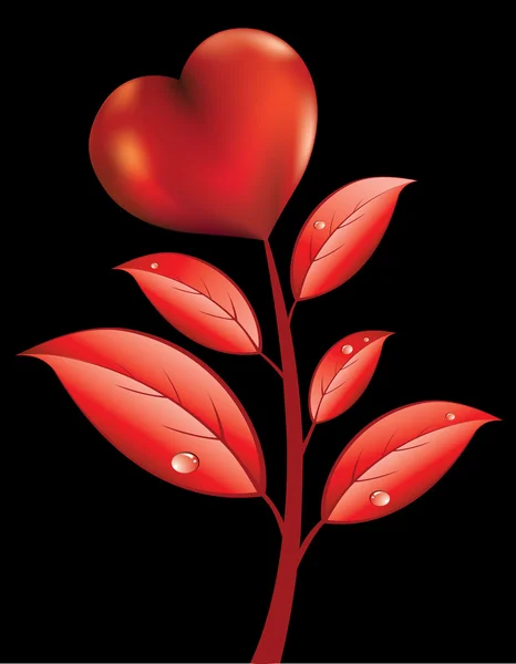 Цветок с сердцем — стоковый вектор