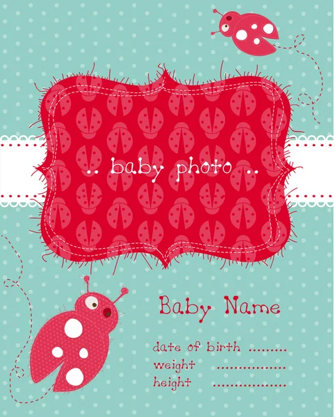 stock vector Baby Arrival Card with Photo Frame in vector