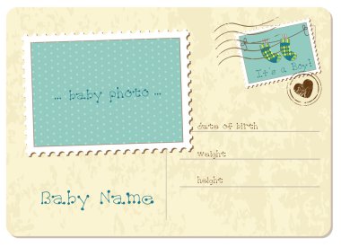 Baby Boy Arrival Postard clipart