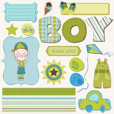 Scrapbook Boy Set - design elements clipart