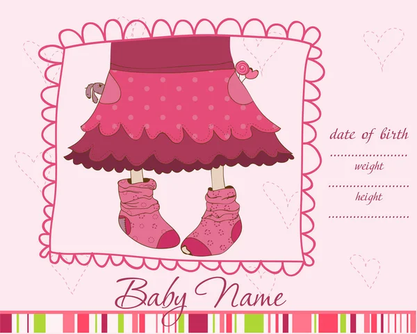 Baby Girl Arrival announcement card — Stock Vector