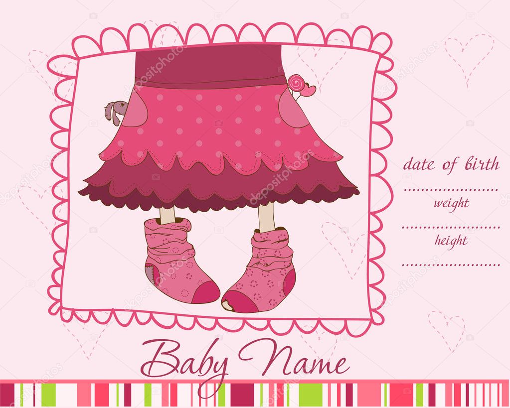 Baby Girl Arrival announcement card