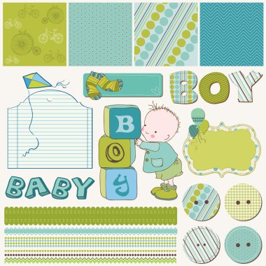 Scrapbook Boy Set - design elements clipart