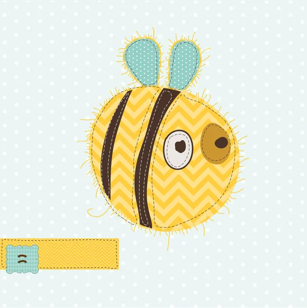 Ευχετήρια κάρτα με μέλισσα - για το λεύκωμα, πρόσκληση, γιορτή — Διανυσματικό Αρχείο