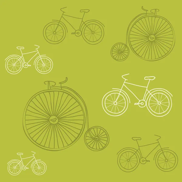 Nahtloser Hintergrund mit Retro-Fahrrädern - für Design und Scrapbo — Stockvektor