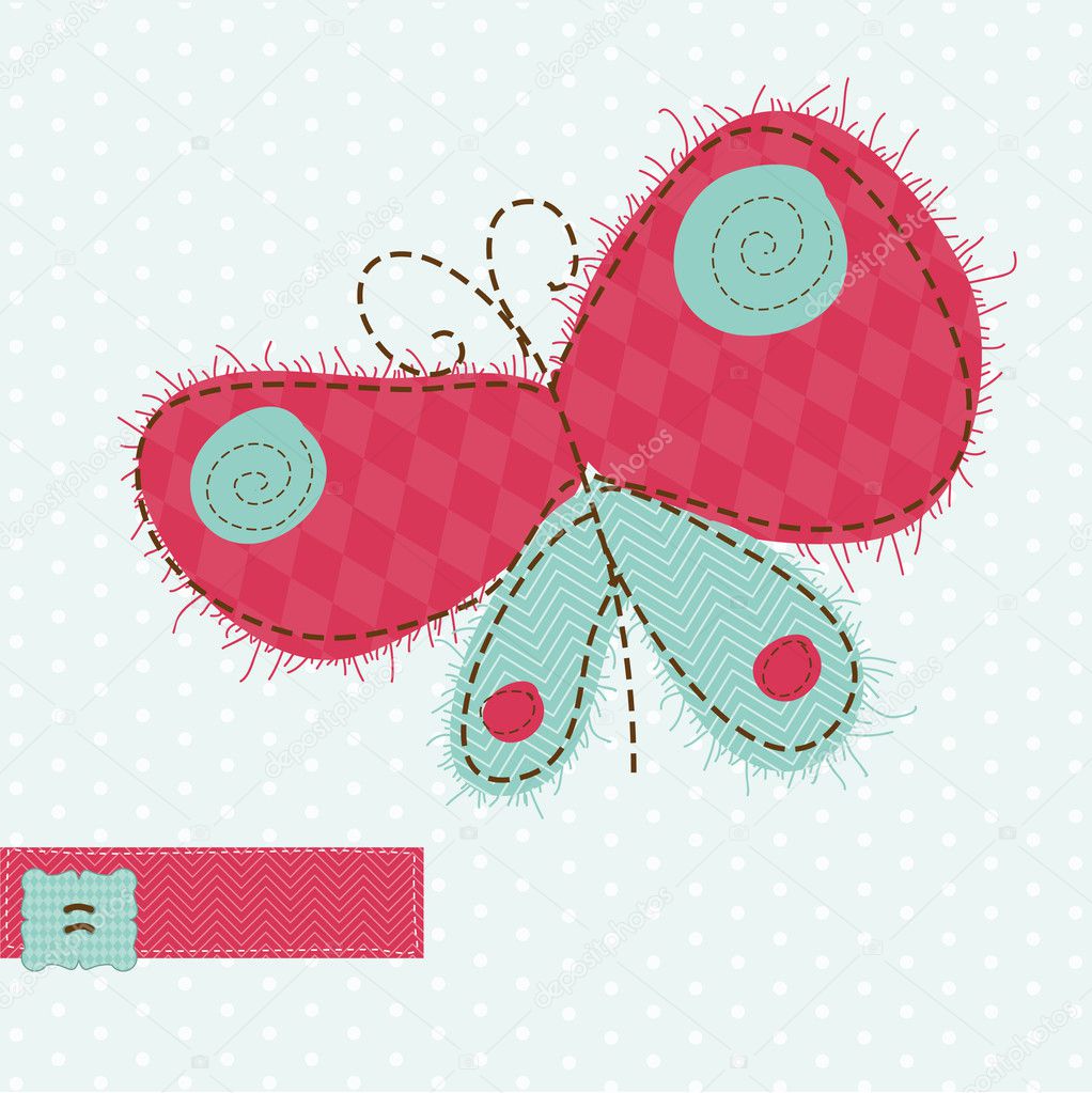 Greeting card with Butterfly - for scrapbook, invitation, celebr