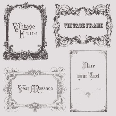 Vintage frames and design elements - with place for your text clipart
