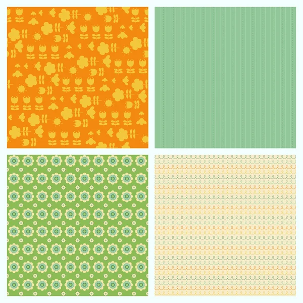 Set of seamless backgrounds for Scrapbook and design — Stock Vector