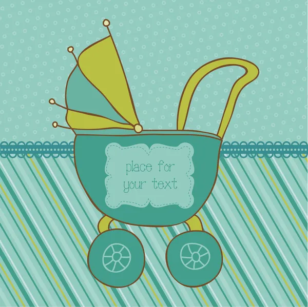 Kartu Kedatangan Bayi dengan Bingkai Foto dan tempat untuk teks Anda i - Stok Vektor