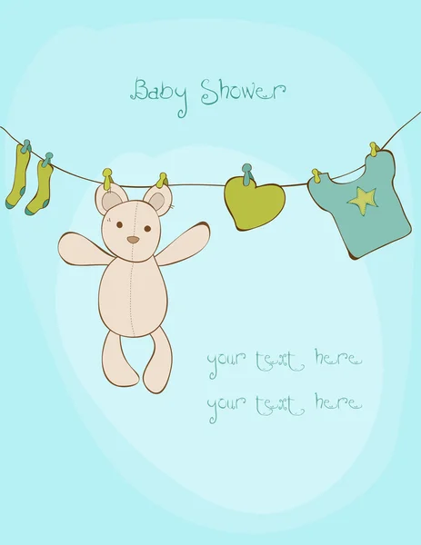 Babyduschkarte mit Platz für Ihren Text im Vektor — Stockvektor