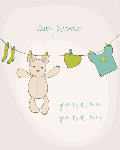 Vektör metin için yer ile bebek duş kart — Stok Vektör