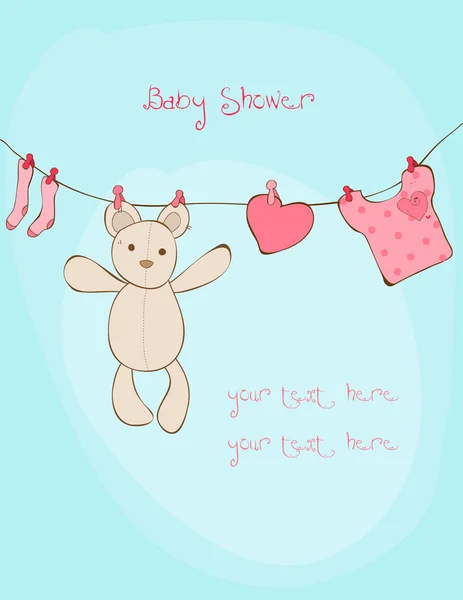 Cartão de banho de bebê com lugar para o seu texto no vetor —  Vetores de Stock