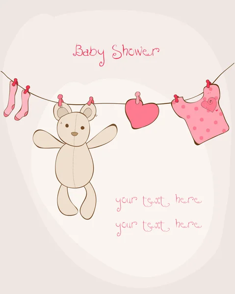 Cartão de banho de bebê com lugar para o seu texto no vetor — Vetor de Stock