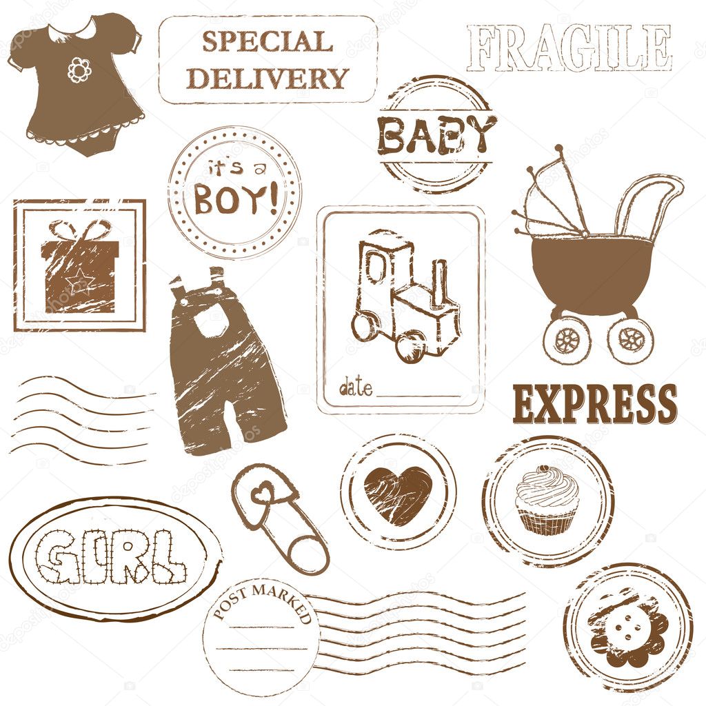 Baby Vector stamp collection