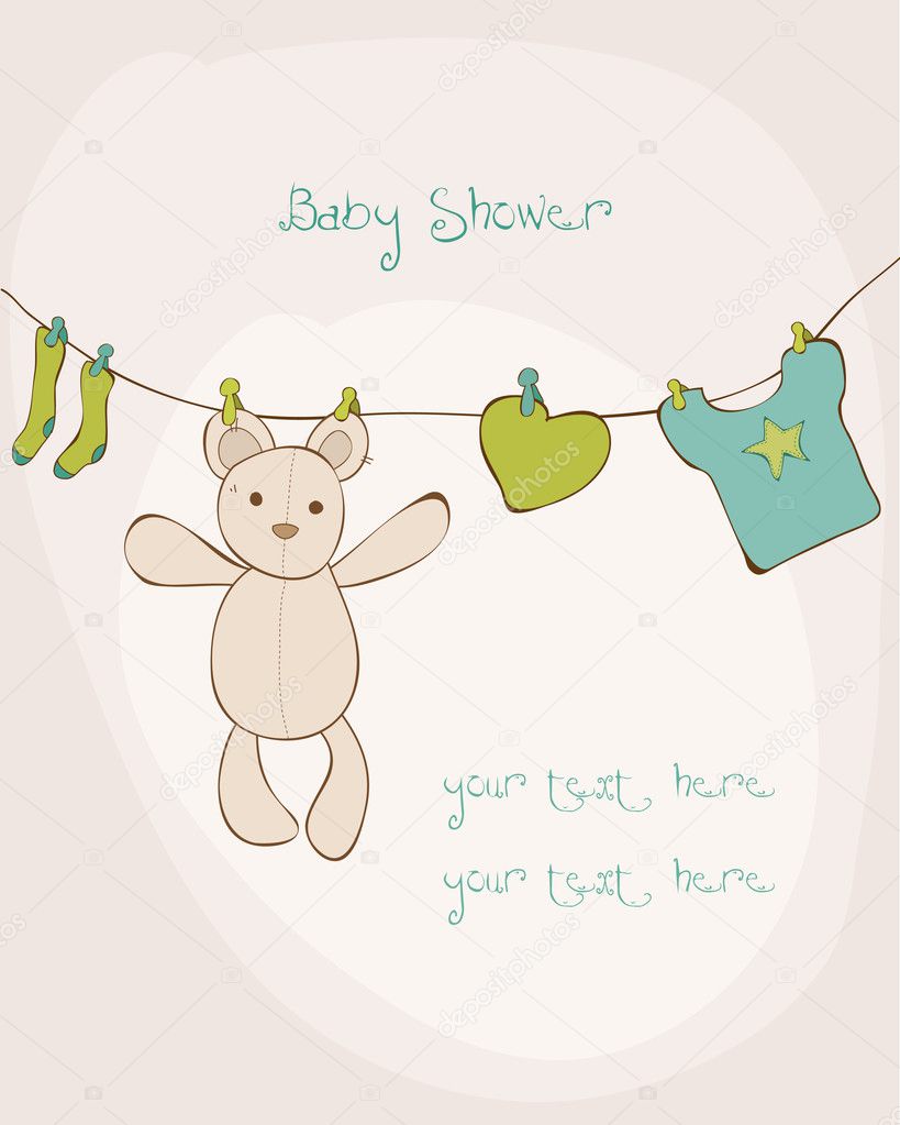 Baby Shower Card with place for your text in vector