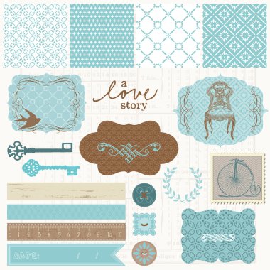 Scrapbook design elements - Vintage Love Set clipart